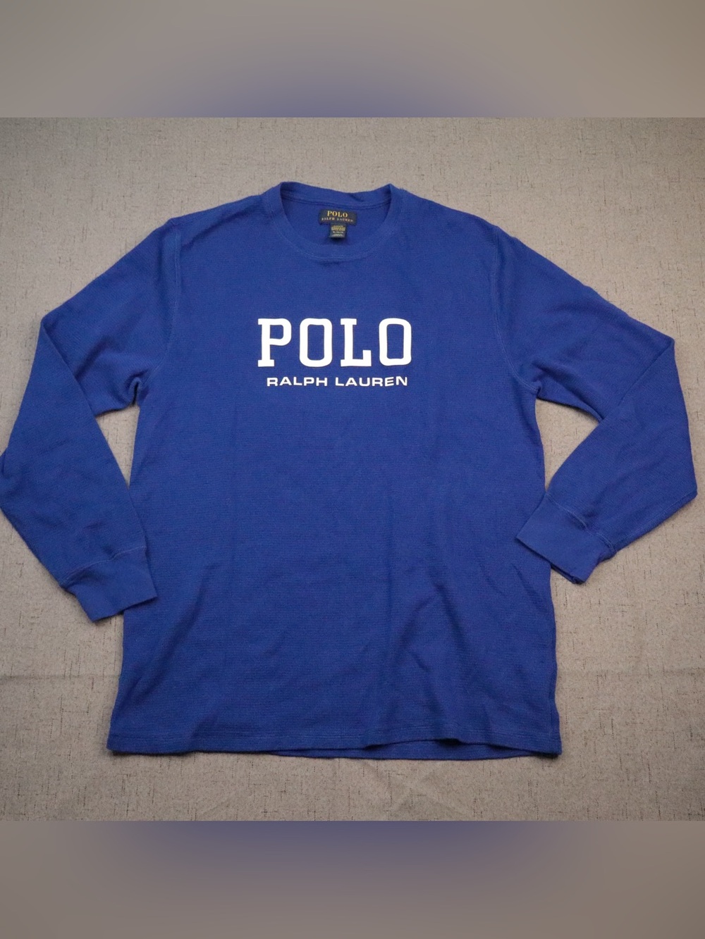 Polo Ralph Lauren Blue Waffle Knit Long Sleeve Sleep Shirt Size XL⁠